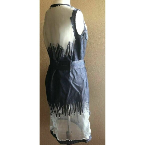 Diesel Womens Blue Mesh Denim F-D-01 Dress XS - Picture 11 of 12